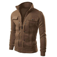 Load image into Gallery viewer, Fashion Men Jacket Coat Plus Size Men Jacket Solid Color Stand Collar Long Sleeve Streetwear Winter Jacket Warm Male куртка